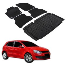 Kofferraumwanne Fußmatten Set Für Volkswagen Polo 5 6R 2009-2017 Schrägheck