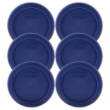 Pyrex 7202-PC (1-Cup) Dark Blue Replacement Lids (6-Pack) - Made in USA
