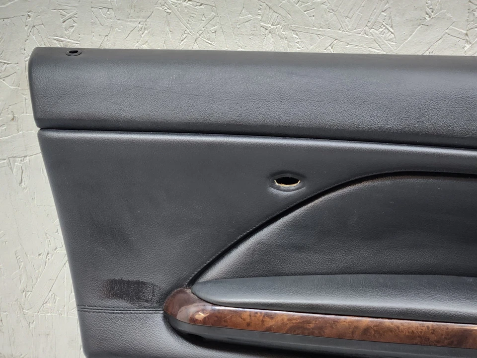 ✅00-06 OEM BMW E46 330 Convertible Puerta Delantera Izquierda Tarjeta Cuero Borde Panel Negro Foto 2 de 4