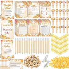 Sherr 476 Watercolor Pumpkin Baby Shower Games 6 Sets Activities Cards Pacifi...