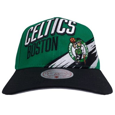 Boston Celtics Mitchell & Ness NBA Pro Fit Snapback Hat Cap 3D Logo Zoom Art NWT