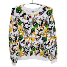 Looney Tunes Character All Over Print Crewneck Sweater Size Junior XL 15-17 