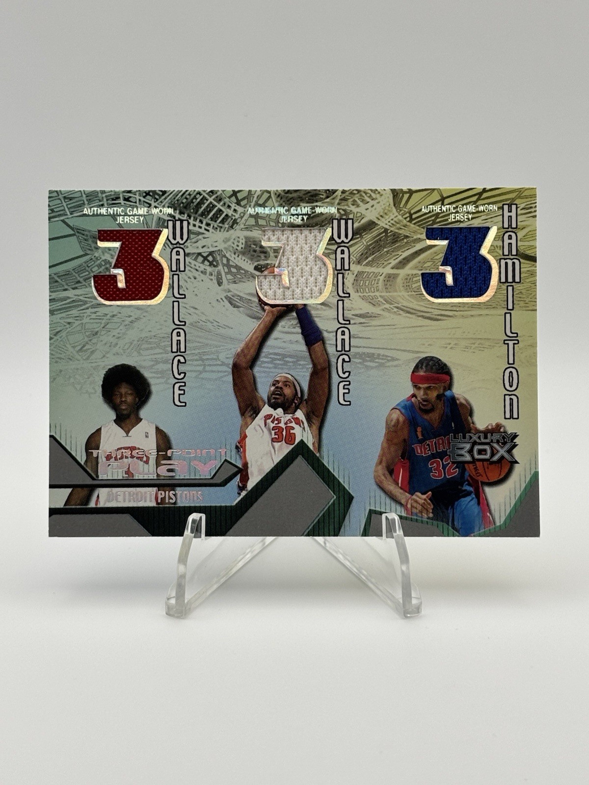 2004 Topps Luxury Box Ben Wallace / Wallace / Rip Hamilton /450 Triple GW Patch