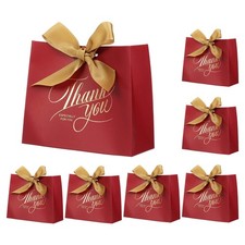 50 Pcs 5.5x2.4x5 Inch Thank You Gifts Boxes Candy Party Gold Ribbon