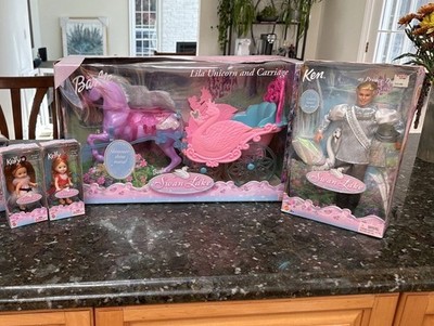NEW 2003 Barbie of Swan Lake Lila Unicorn And Carriage Doll Set