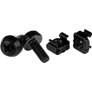 Startech M6 x 12 mm Schrauben und Käfigmuttern 100 Stück schwarz M6 Befestigungsschrauben & Käfig