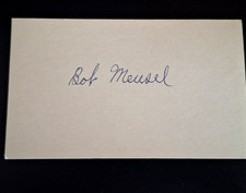 Bob Meusel Autographed 3x5 Index Card • 1920s Yankees • Murderers’ Row • Vintage