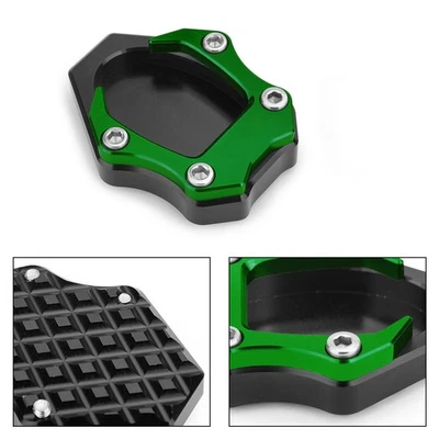 CNC Plaque Béquille Latérale Extension Pad Pour Kawasaki 18 Ninja 400 250 Vert E - Photo 1/4
