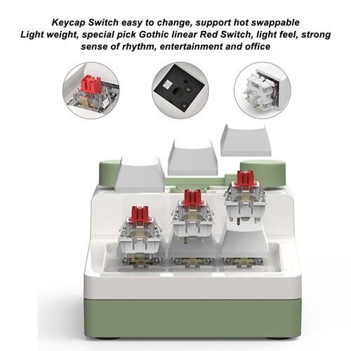 Mini 6 Key Keypad Mechanical Red Switch Support Hot Swappable Programmable B NEW - Afbeelding 8 van 12