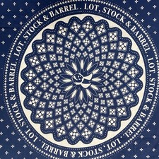 Lot, Stock  Barrel Bandana Scarf Navy Blue White Cotton Square Western Boho