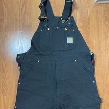 Vintage Carhartt Black Quilt Lined Duck Bib Overalls NWT