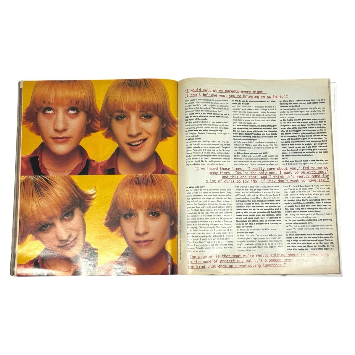 Interview Magazine August 1995 Chloe Sevigny KIDS Amanda De