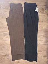 Women s Dress Pants Charcoal Flat Front Straight Mid Rise Pockets 32"