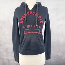 Y2K Abercrombie Fitch Womens Hoodie XS Sweatshirt Collegiate Street Grunge Logo