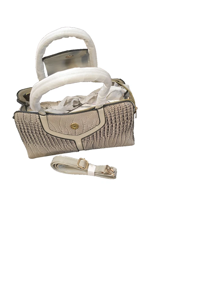 Increíble Color Mujeres Bolso de Hombro Cocodrilo Imitación Cuero Gris Asa Superior AHORA Foto 3 de 4