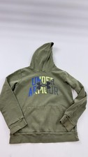 Under Armour Hoodie Boys Medium Green Fleece Pullover Graphic Logo Sweatshirt