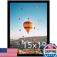 JCJMY 15x19 Black Picture Frame - Poster Photo Wall Hanging Gallery Display