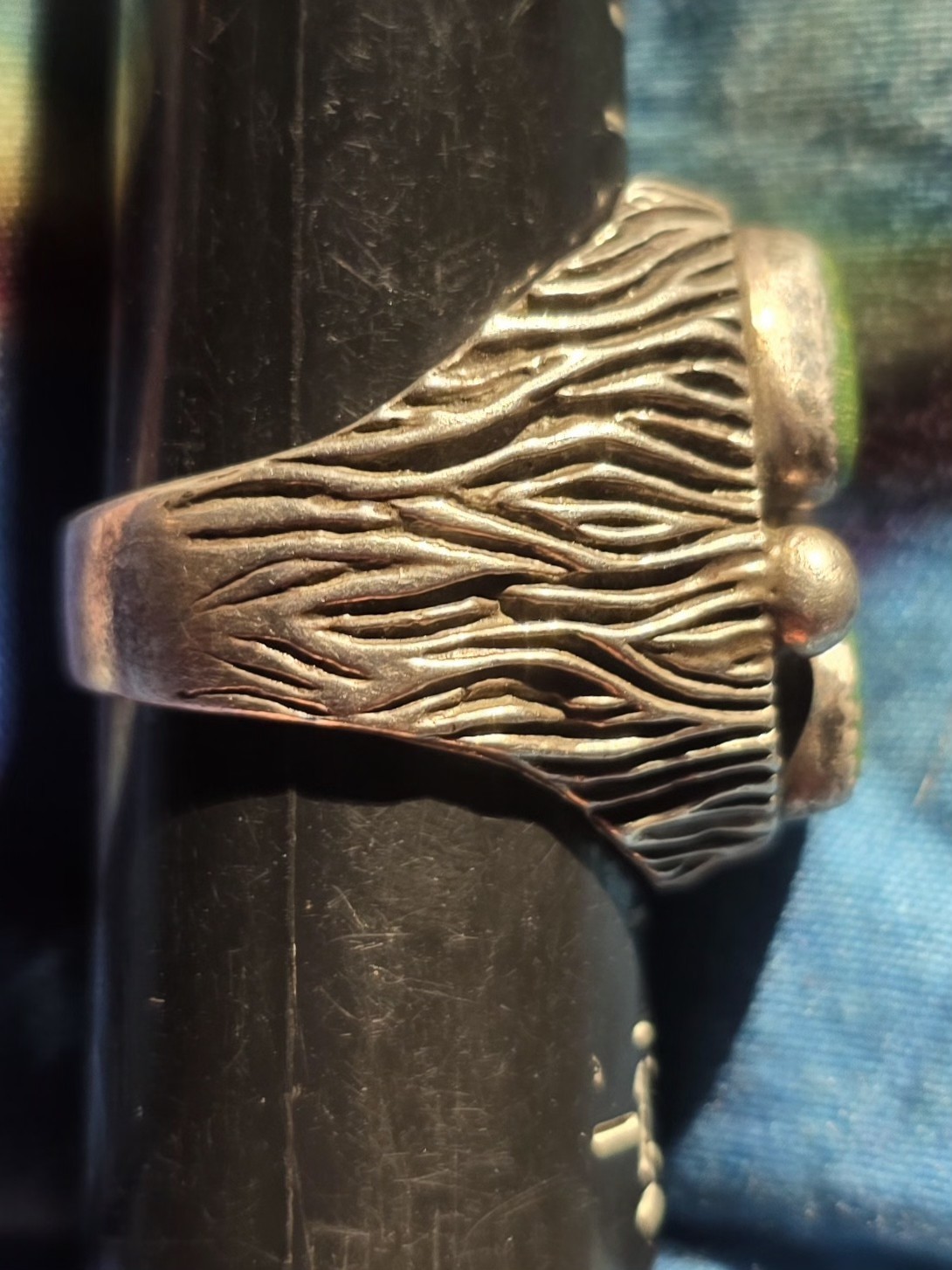 Unsigned Ring Green Turquoise Sterling Silver Nav… - image 9