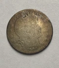 1909 S Barber 90% Silver Quarter 25c US Coin