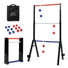 Steel Ladder Ball Game Set with 6 Bolas Assembly-Free Toss Includes Scorekeeper