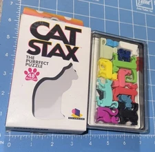 Brainwright 2015 Cat Stax Puzzle Game Complete With Plastic Case Damaged Box