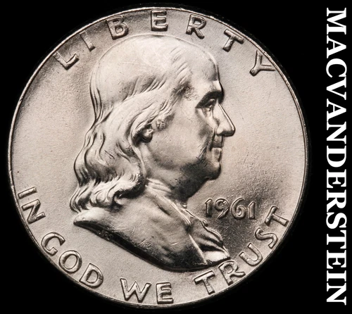 1961 Silver Franklin Half Dollar - Choice Gem Brilliant Unc  Lustrous  #G8433