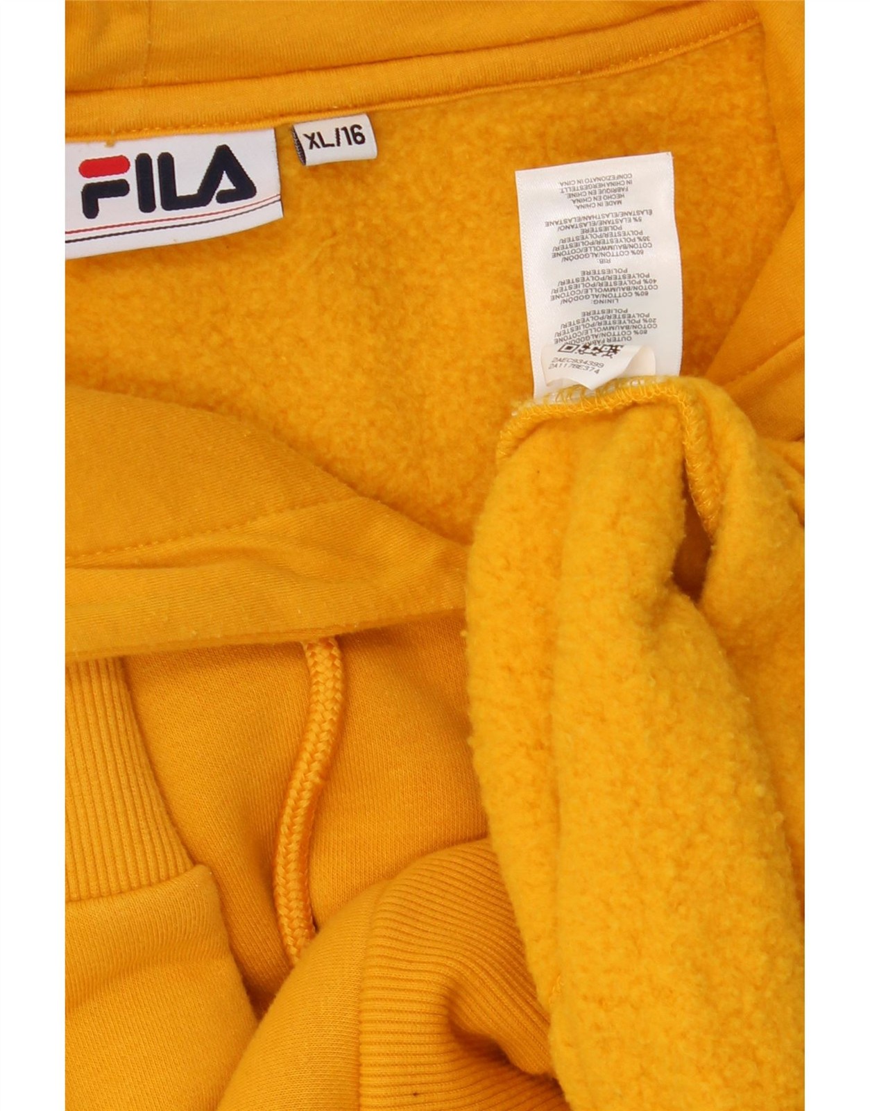 FILA maglione donna con cappuccio UK 18 XL giallo cotone AL10