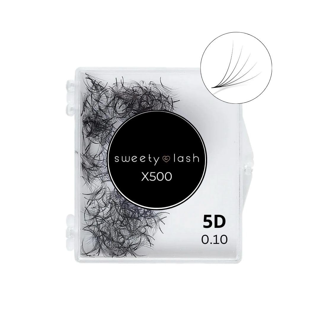Cils volume russe 5D pré-faits en soie pour une pose d'extensions rapide et dense