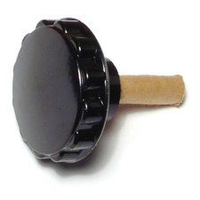 1/4"-20 x 1-1/2" Diameter Black Plastic Coarse Thread Clamping Knobs 4 pcs. 