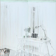  Tenda stringa porta rara piatta argento nastro filo frangia pannello finestra camera