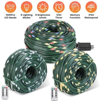 330FT 1000 LED Fairy String Lights Christmas Tree Wedding Party Outdoor Decor