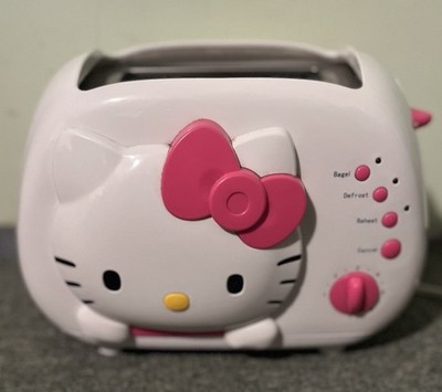 Hello Kitty 2-Slice Wide Slot Toaster KT5211 Bread Bagel White & Pink Sanrio