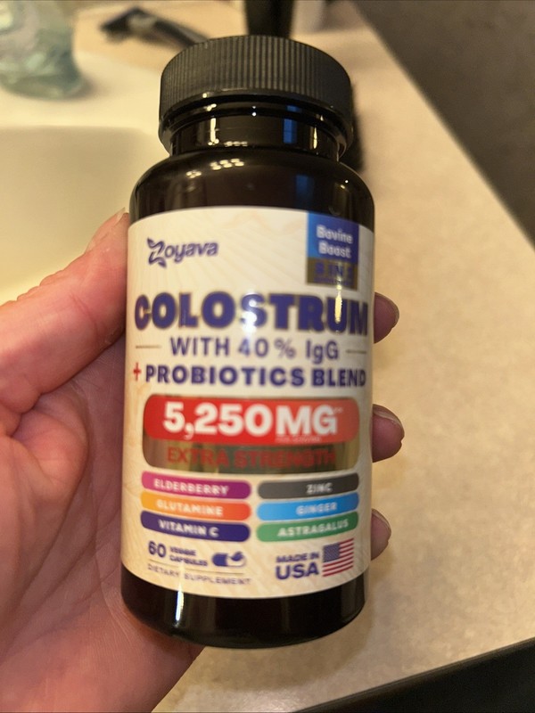 Zoyava Bovine Colostrum Supplement Grass Fed Cow Colostrum 60 Capsules 05/27