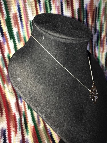 Sterling Silber Monogramm Anhänger Halskette 19" lang - Bild 5 von 15