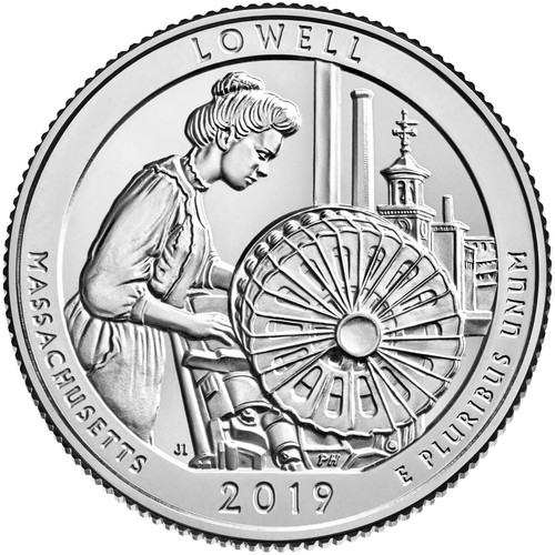 2019 P Lowell NP Quarter. Uncirculated From US Mint roll. - 第 1/3 張圖片