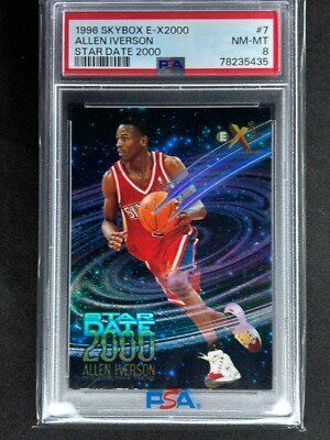 1996-97 SkyBox E-X2000 Allen Iverson Star Date 2000 #7 Rookie PSA 8