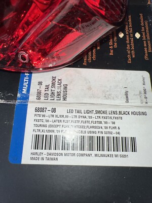Harley-Davidson Motorcycle Tail Brake Light Assembly 68087-08 Oem
