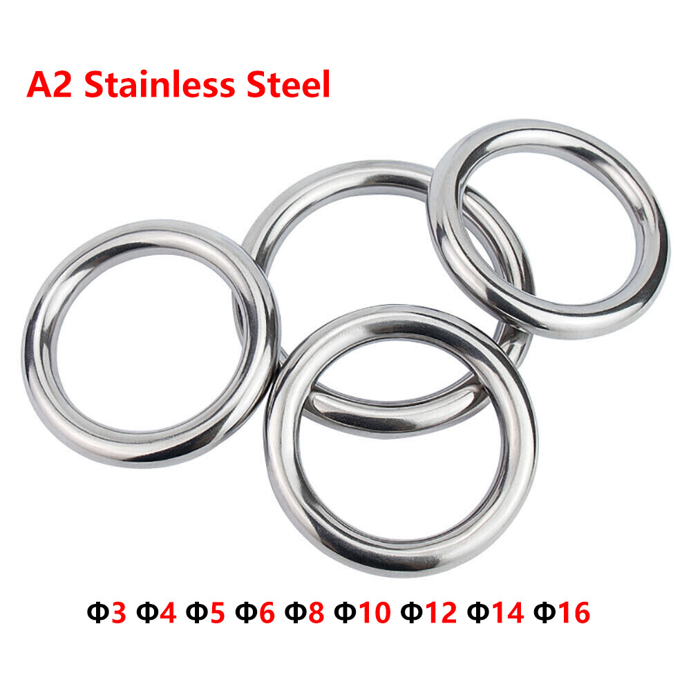 A2 Stainless Steel Round Rings Heavy Duty Solid Metal O Ring Welded