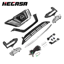 For Nissan Rogue 2017-2020 Front Upper Lower Grille/Grill Trim/Fog Lamp Kit