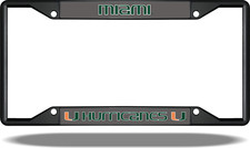Miami Hurricanes Black License Plate Frame