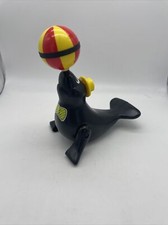 Vintage Masudaya 1985 Japan Battery Operated Circus Seal With Spining Ball