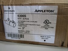 5 Pcs BOX OF 3 EMT SET SCREW Coupling APPLETON 28B5 EMERSON 5300S