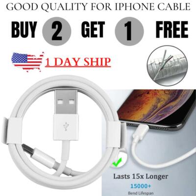 For Apple iPhone 12 11 Pro XR Fast Charger Cable 6Ft 3Ft