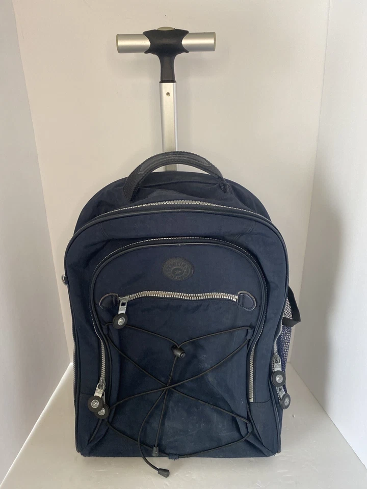 Kipling Sausalito Nylon Wheeled Rolling Carry On Backpack Blue - Image 3 of 4