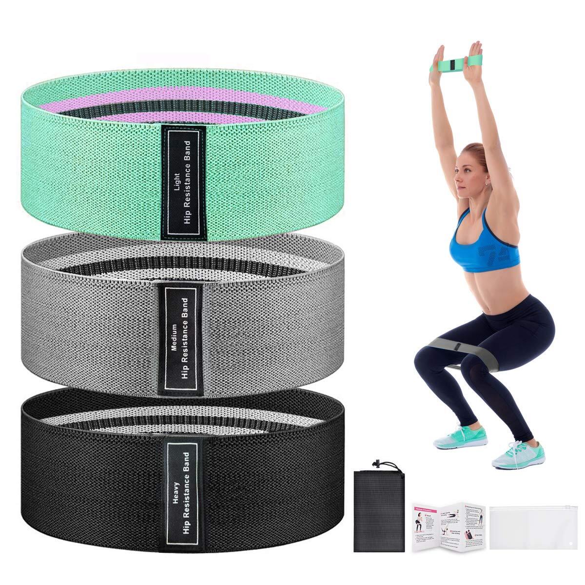 VAV Elastic Resistance Bands for Legs and Butt Fabric Non-Slip Booty Bands Hi...