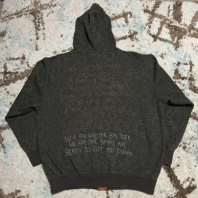 トップス DINOWORKS Egg hoodie Vtg Live Mechanics Grunge Spiral Full Zip Hoodie 2XL Cyber Y2K