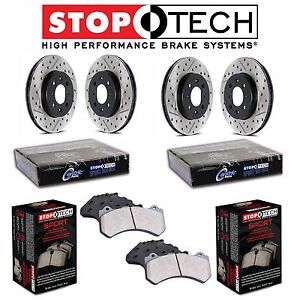 For Ford Mustang Full Front and Rear Disc Brake Rotors & Sport Pads StopTech Kit 