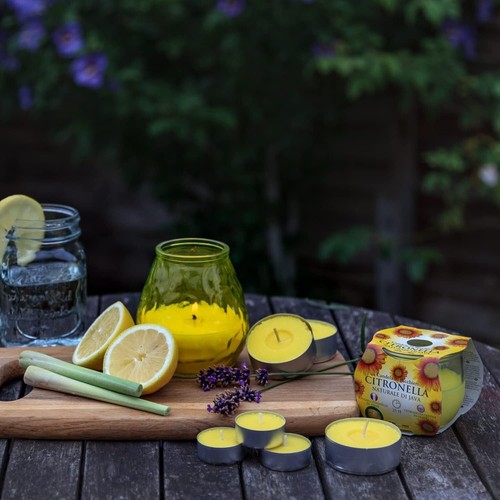 Set of 4 Citronella Candles - Ideal for Outdoor BBQs and Picnics, Yellow Beauty - Picture 7 of 11