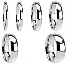 Mens and Womens Stainless Steel High Polish Wedding Band Comfort Fit Ring