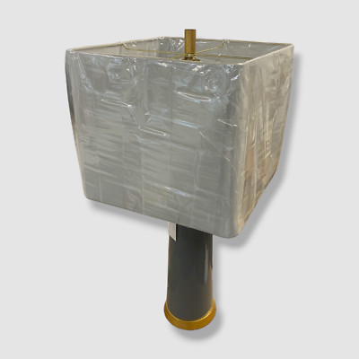 $500 Couture Lamps Gray Tansey Ceramic Table Lamp /w Cubed Shade